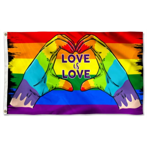 Cayyon Love Is Love LGBT Pride Month Flag 3x5Feet Banner with 2 Brass Grommets