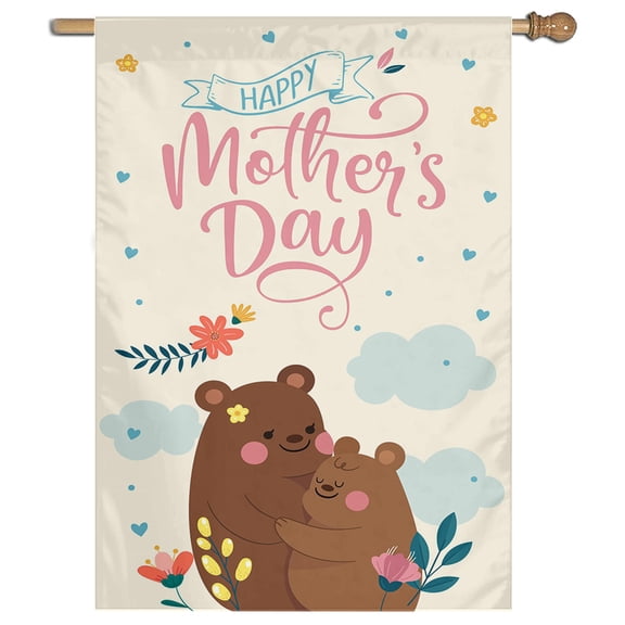Cayyon Mothers Flags 28 x 40 Double Sided, (Happy Mothers Day House Flag) Mothers Flag Banner for Outside Vertical Holiday Yard Dcor