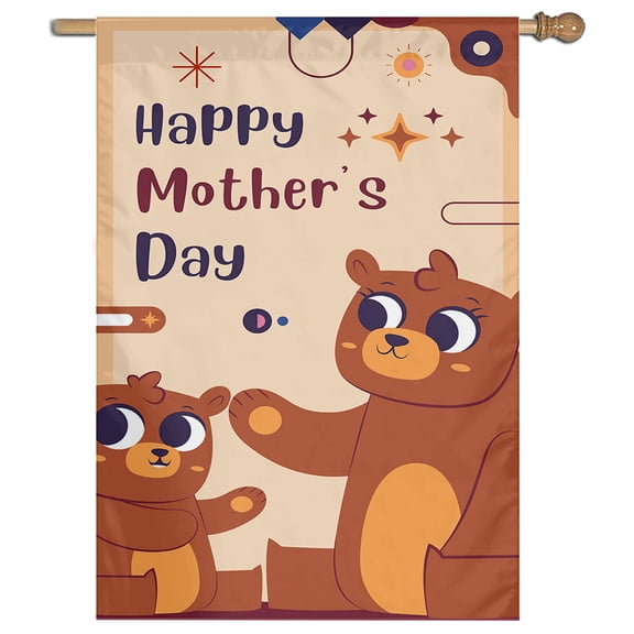 Cayyon Mothers Flags 28 x 40 Double Sided, (Happy Mothers Day House Flag) Mothers  Flag Banner  for Outside Vertical Holiday Yard Dcor