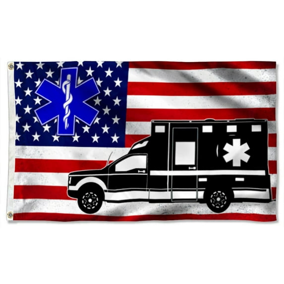 Cayyon Nurse Flag EMT Emergency Medical Technicians Nurse American Flag 3x5Feet Banner with 2 Brass Grommets