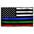 thumbnail image 1 of Cayyon Police Military and Fire Thin Line USA Blue Green Red Line Grommet Flag 3x5Feet Banner with 2 Brass Grommets QNN569, 1 of 4