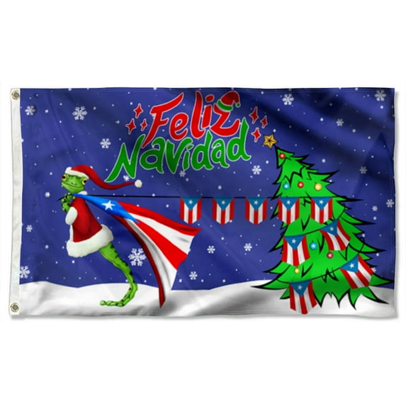 Cayyon Puerto Rico Coqui Christmas Grommet Flag Feliz Navidad Flag 3x5Feet Banner with 2 Brass Grommets