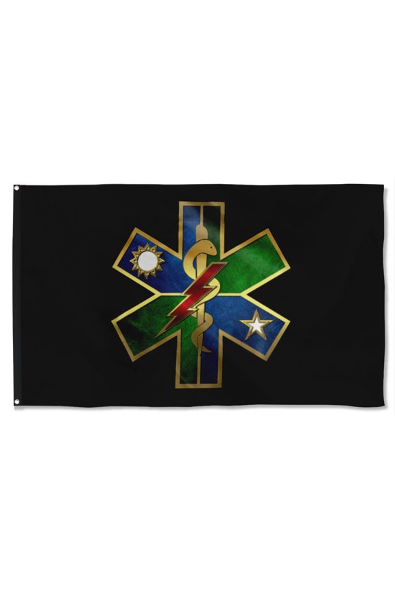 Ranger Regiment Medical Black Flag 3x5Feet Military Banner with 2 Brass Grommets