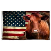 Cayyon Red Angus Cattle American Grommet Flag 3x5Feet Banner with 2 Brass Grommets