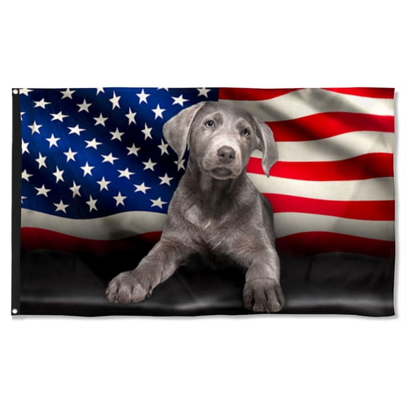 Cayyon Silver Labrador American Grommet Flag 3x5Feet Banner with 2 Brass Grommets