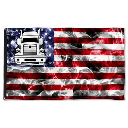 Cayyon Trucker Flag Truck Driver American U.S Grommet Flag 3x5Feet Banner with 2 Brass Grommets