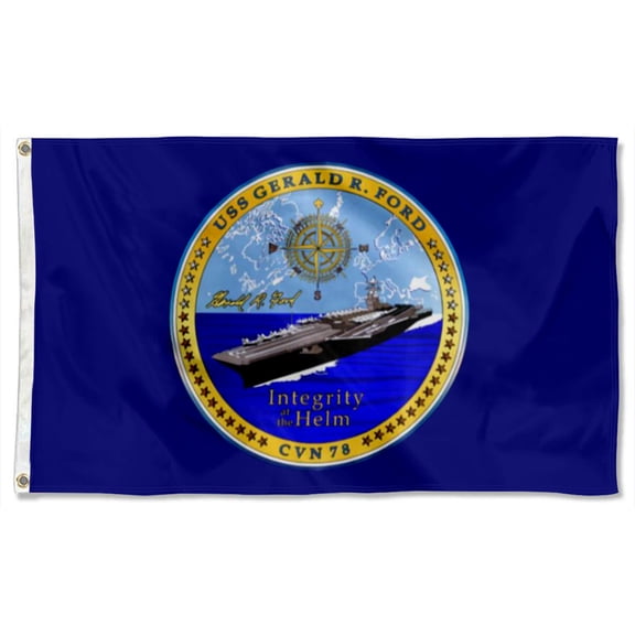 Cayyon USS Gerald R. Ford CVN-78 Flag 3x5Feet Military Banner with 2 Brass Grommets