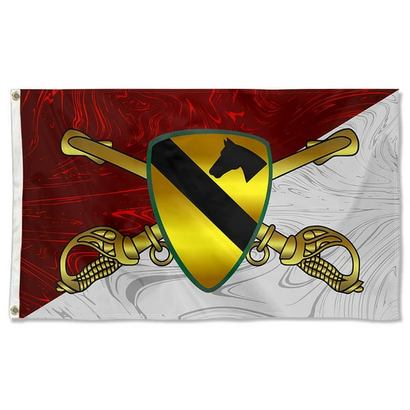 Cayyon United States 1st Cavalry Division Flag 3x5Feet Military Banner with 2 Brass Grommets