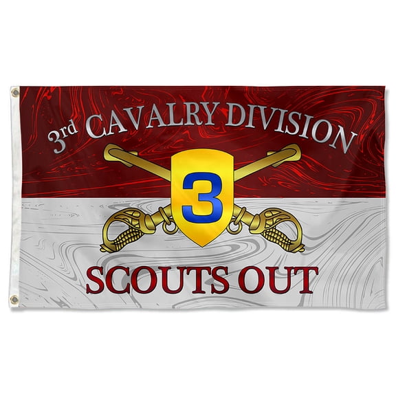 Cayyon United States 3rd Cavalry Division Scouts Out Flag 3x5Feet Military Banner with 2 Brass Grommets