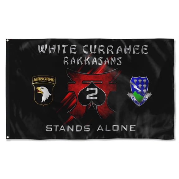 Cayyon White Currahee Rakkasans Flag 3x5Feet Military Banner with 2 Brass Grommets
