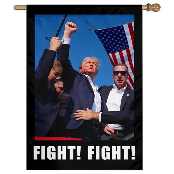 Cayyon vote 2024 House Flag Fight Fight Fight House Flags 28x40 Double Sided, (House Flag) for Outside Vertical Holiday Yard Dcor