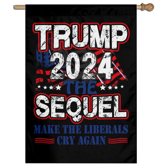 Cayyon vote 2024 House Flag SEQUEL House Flags  28x40 Double Sided, (House Flag) for Outside Vertical Holiday Yard Dcor