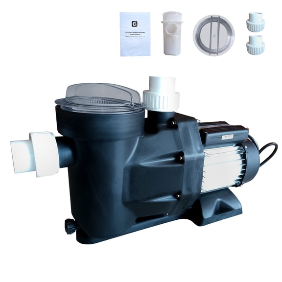 CazToi 1.5 HP Metal Pool Pump, 220V Single Speed, 8000 GPH Max Flow, Heavy Duty Swimming Pool Water Pump Above Ground & Inground Pools