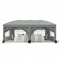 thumbnail image 1 of CazToi 10x20FT Heavy Duty Pop Up Canopy Tent Waterproof Wind-Resistant 6 Sidewalls 3 Height Adjustments Includes Storage Bag, 1 of 8