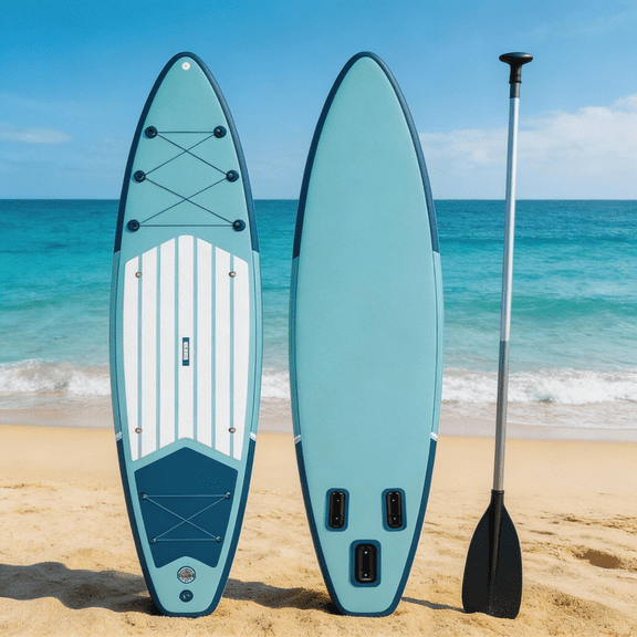 CazToi 11ft Inflatable Stand Up Paddle Board with Anti-Slip EVA Deck Portable Blow Up SUP Board with Pump, Carry Bag & Accessories