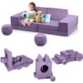 thumbnail image 1 of CazToi 12 Pcs Modular Kids Play Couch with 2 Balls and Tunnel Child Sectional Sofa for Playing, Sleeping & Creating, 1 of 7