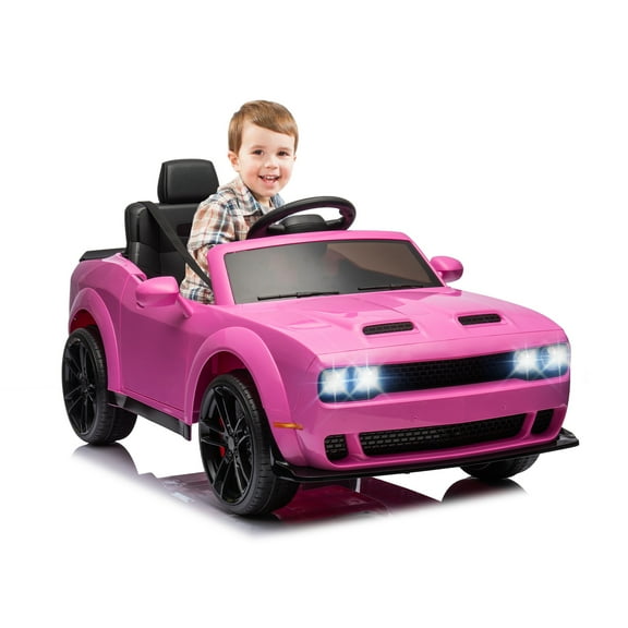 CazToi 12V 2WD Battery Powered Kids Ride On Car Licensed Dodge Challenger Electric Car for Boys Girls 3+