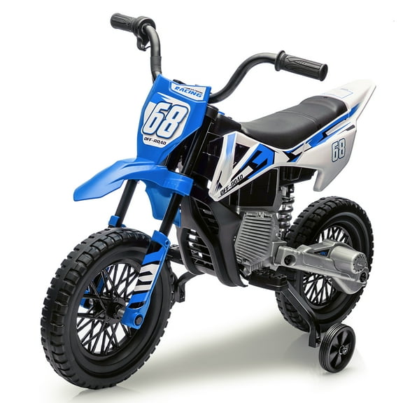 CazToi 12V Kids 3Mph Electric Motorcycle with Training Wheels & Bluetooth Music  for Ages 3-8 Years Old