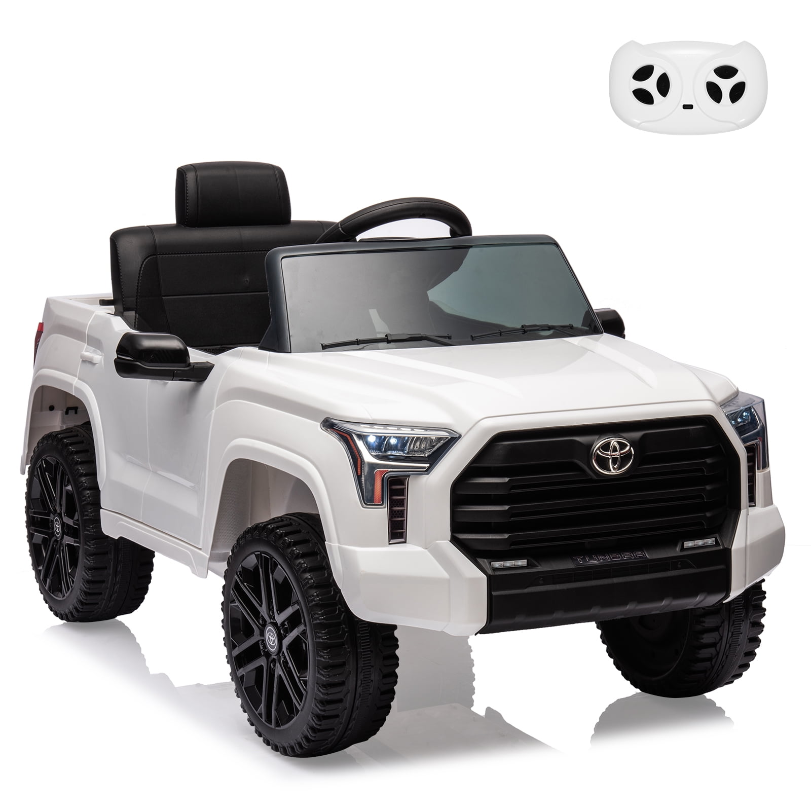 CazToi 12V Ride On Car  Licensed Toyota Tundra Remote Control Music Spring Suspension 3 Speeds LED Lights Gift for Ages 3+