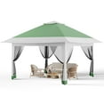 thumbnail image 1 of CazToi 13x13FT Instant Pop-Up Gazebo with Mosquito Net & Double Roof Adjustable Height Outdoor Canopy Tent, 1 of 6