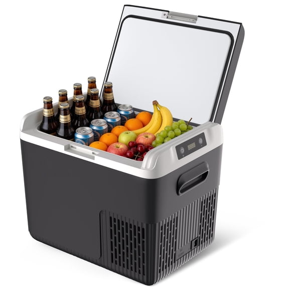 CazToi 18L Portable Car Refrigerator, 12V Thermoelectric Electric Cooler & Warmer, Compact Mini Fridge