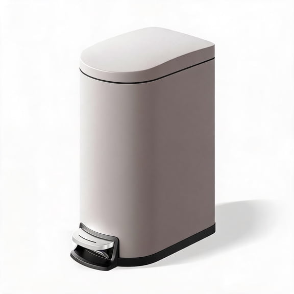 CazToi 2.6 Gallon / 10L Trash Can, Step-on Garbage Bin with Soft Close Lid and Removable Inner Bucket