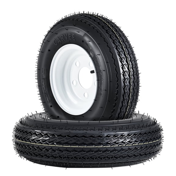 CazToi 2 Pack 4.80-8 Heavy Duty Trailer Tire & Wheel 8" Rim Load Range C 6PR 5 Lug 4.5" PCD