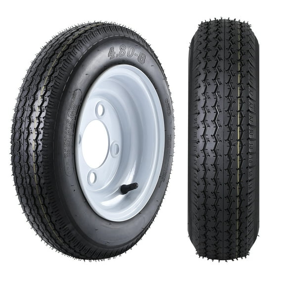CazToi 2 Pack 4.80-8 Trailer Tire & Wheel Set 8'' Rims Load Range C 6PR 4 Lug 4'' PCD