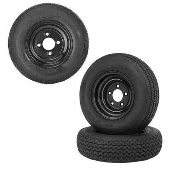 CazToi 2 Pack 4.80-8 Trailer Tires on 8" Rim Wheels 4 Lug 4" PCD 6PR