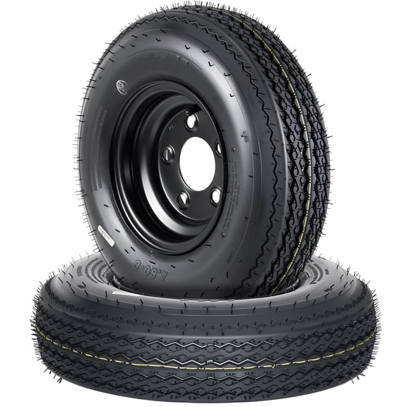 CazToi 2 Pack 4.80-8 Trailer Tires on 8" Rim Wheels 5 Lug 4.5" PCD 6PR