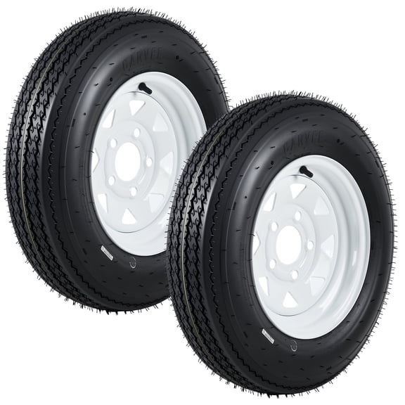 CazToi 2 Pack 5.30-12 Heavy Duty Trailer Tire & Wheel 12" Rim Load Range C 6PR 5 Lug 4.5" PCD