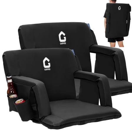 CazToi 2-Pack Stadium Seats with Adjustable Back Support Wide 20 Inch Bleacher Chairs