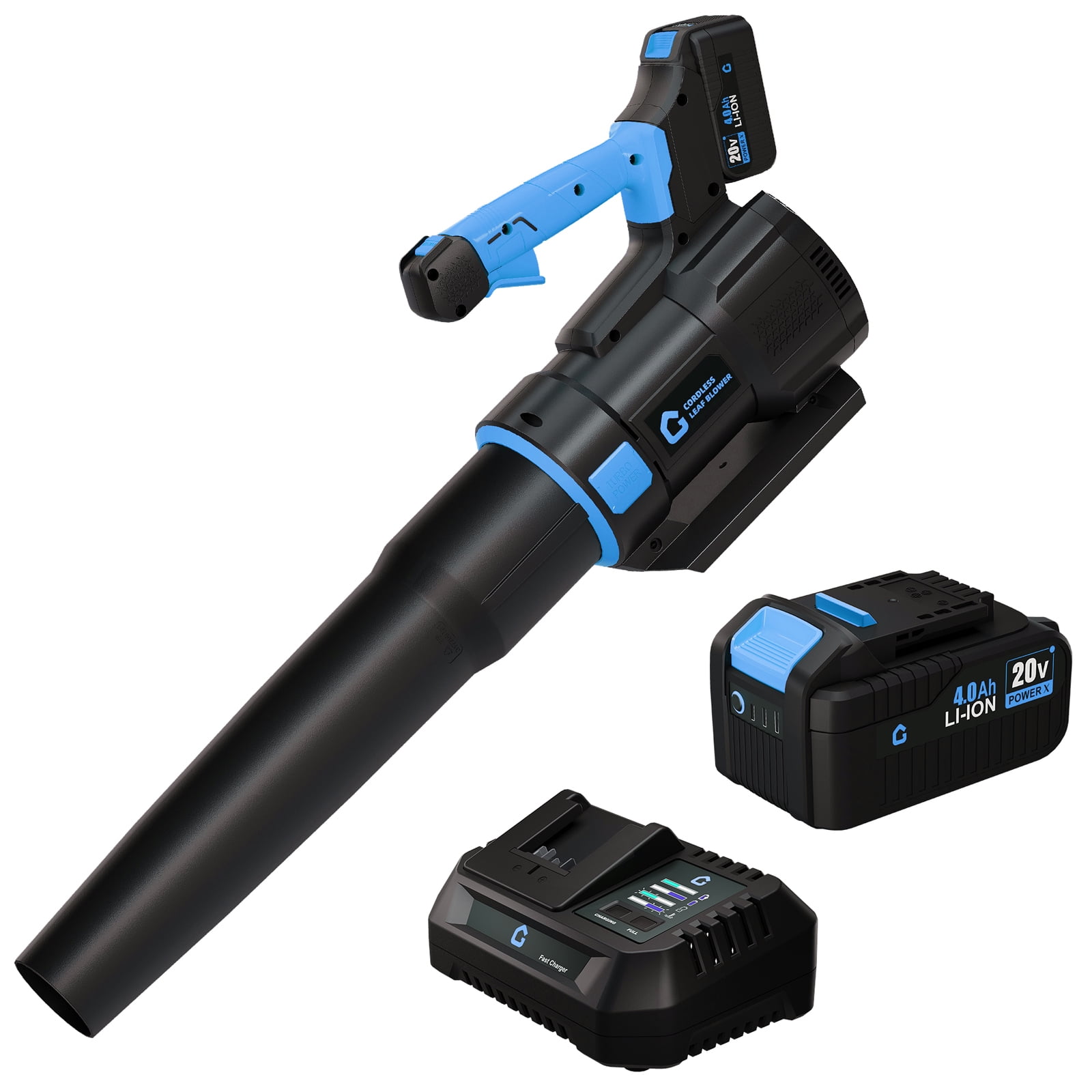 CazToi 20V Cordless Leaf Blower 350 CFM 4.0Ah Battery Powered Patio Lawn & Yard Cleaning