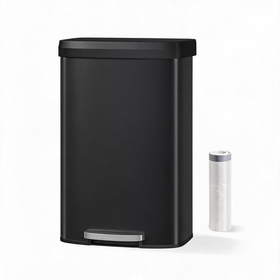 CazToi 21 Gallon / 80L Extra Large Stainless Steel Kitchen Trash Can, Rectangular Step-On Garbage Bin with Soft Close Lid