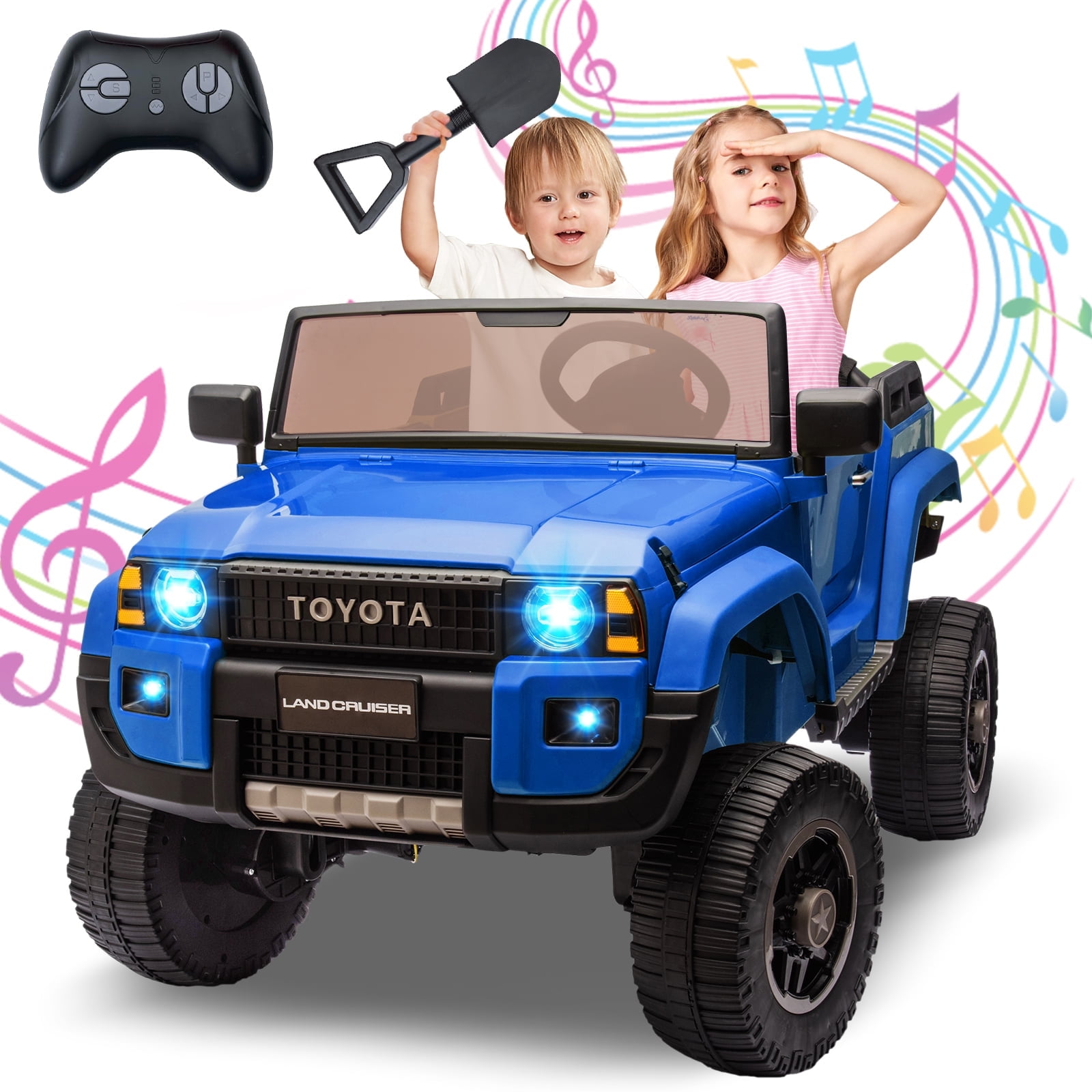 CazToi 24V 2-Seater 4WD/2WD Switchable Motors Licensed Toyota Ride On Car for Kids