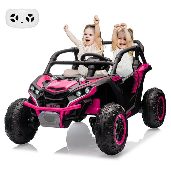 CazToi 24V 7 AH 4WD Battery Powered 2 Seater Ride On Car Off-Road Electric UTV with Remote for Kids