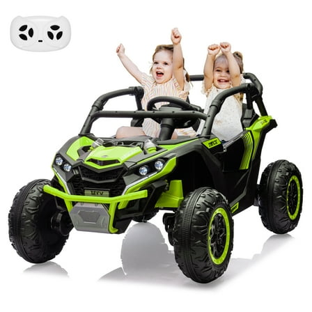 CazToi 24V 7 AH 4WD Battery Powered 2 Seater Ride On Car Off-Road Electric UTV with Remote for Kids