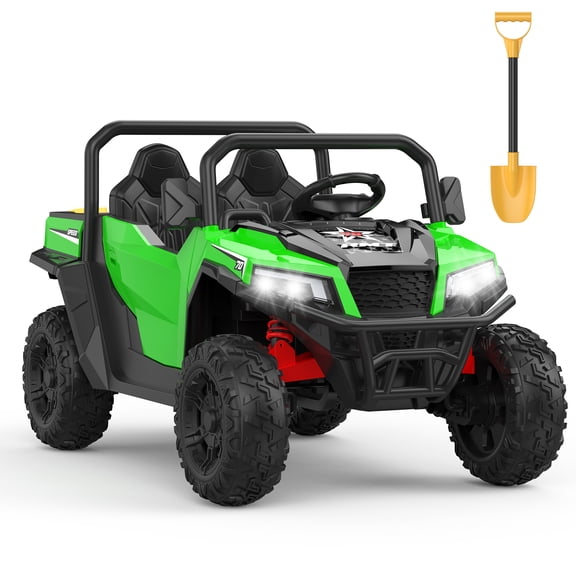 CazToi 24V Kids Ride-On Toy UTV Outdoor 4-Wheel Electric Car Suspension & All-Terrain Tires