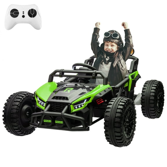 CazToi 24V Ride On UTV, Battery Powered Electric UTV with Remote Control, Off-Road Kids Electric Vehicle with 4 Shock Absorbers, 4 Mph High Speed, Music Player for Kids Ages 3+