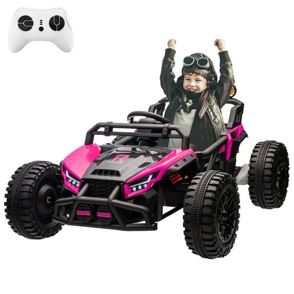 CazToi 24V Ride On UTV, Battery Powered Electric UTV with Remote Control, Off-Road Kids Electric Vehicle with 4 Shock Absorbers, 4 Mph High Speed, Music Player for Kids Ages 3+