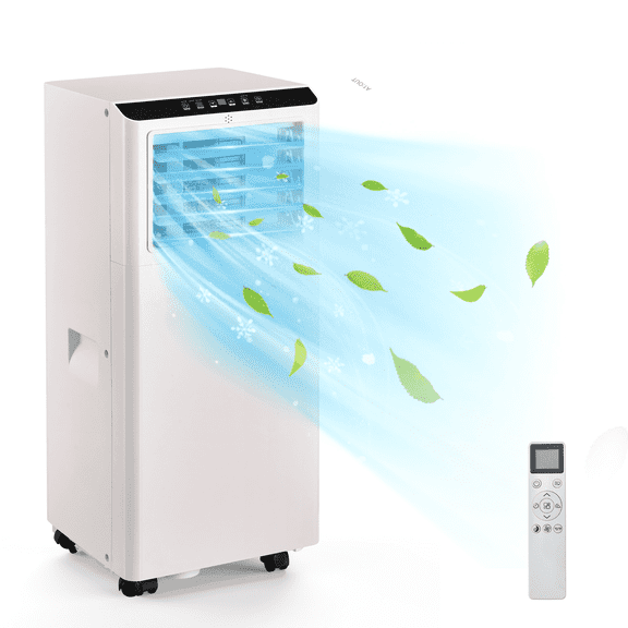 CazToi 3 In 1 Portable Air Conditioner, 8000 BTU with Remote, Led Display, Mount Kit, White