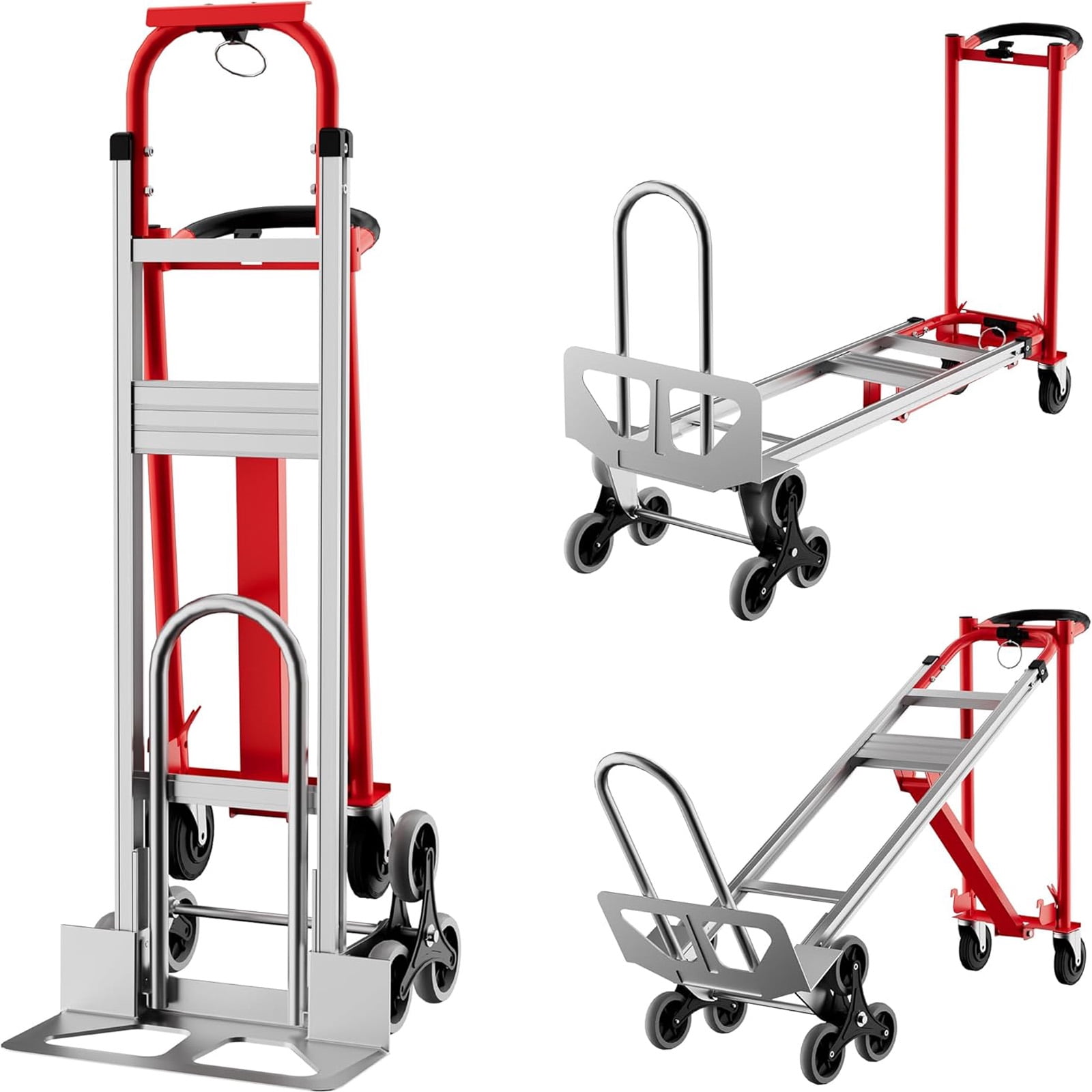 CazToi 3 in 1 Folding Hand Truck 770lbs Capacity Folding Aluminum Dolly