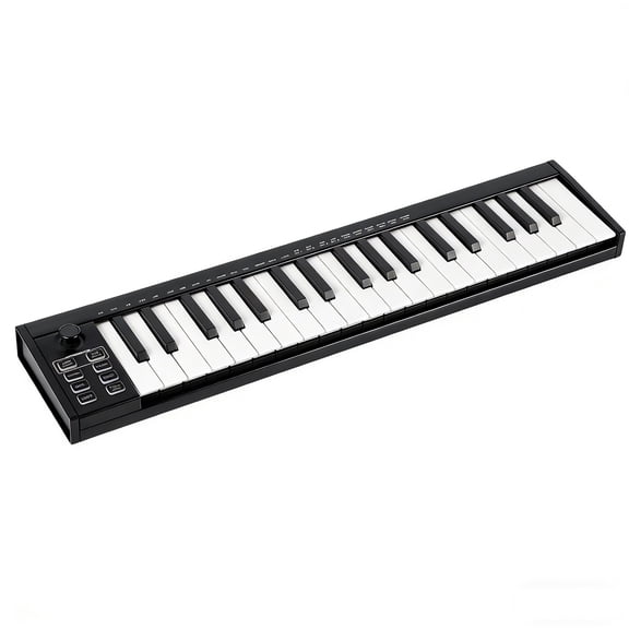 CazToi 37-Key Portable MIDI Keyboard Controller with 8 Drum Pads OLED Display & DAW Software Bundle