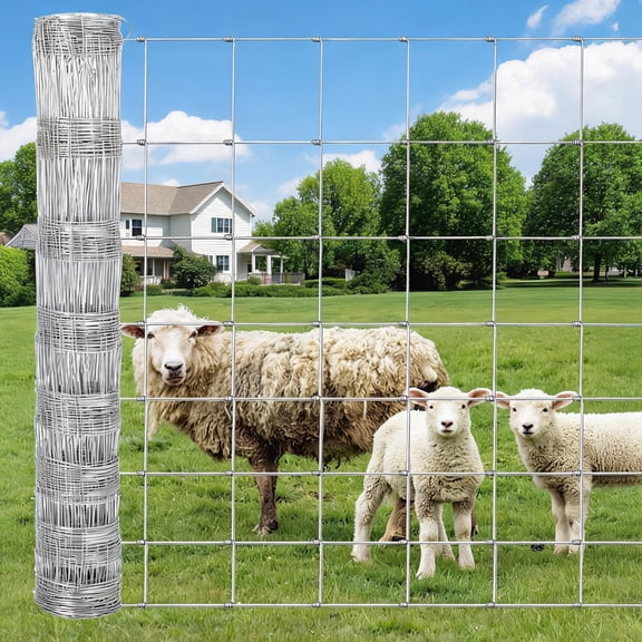 CazToi 4 x 164 Ft Galvanized Welded Wire Mesh Roll, Heavy Duty Silver Hardware Cloth Fencing