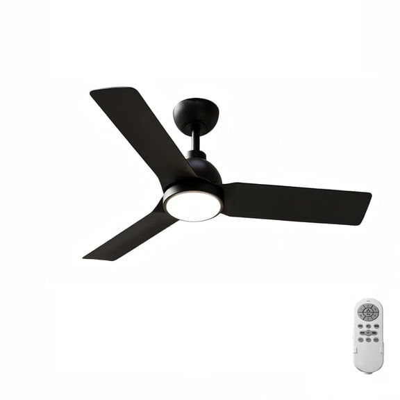 CazToi 42" Black Low Profile Ceiling Fan LED Remote 6Spd Quiet DC Dimmable Timer