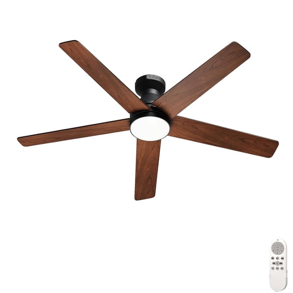 CazToi 52" Flush Mount Ceiling Fan Remote 5 Blade 3CCT Quiet DC Reversible Timer Memory
