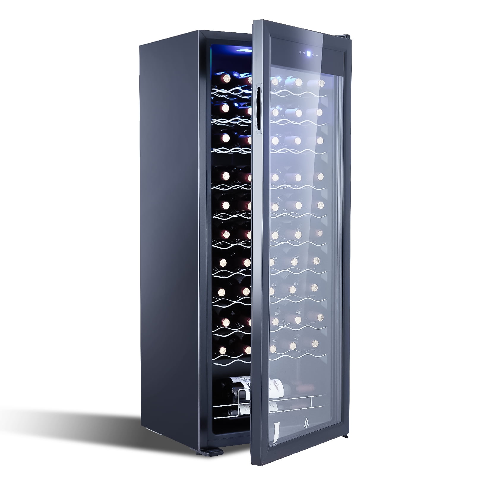 CazToi 55 Bottle Wine Cooler 55 Cans Capacity Thermoelectric Quiet Mini Bar For Home Office Car