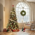 thumbnail image 1 of CazToi 6.5ft Pre-Lit Artificial Christmas Tree with 300 Warm White LEDs for Home Office, 1 of 9
