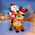 thumbnail image 1 of CazToi 6.9ft Inflatable Santa Claus with Reindeer Outdoor Yard Decoration with Lights, 1 of 7