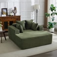 thumbnail image 1 of CazToi 61 Inch Oversized Chaise Lounge Chair Corduroy Sofa Bed with 4 Pillows Deep Seat No Assembly, 1 of 7